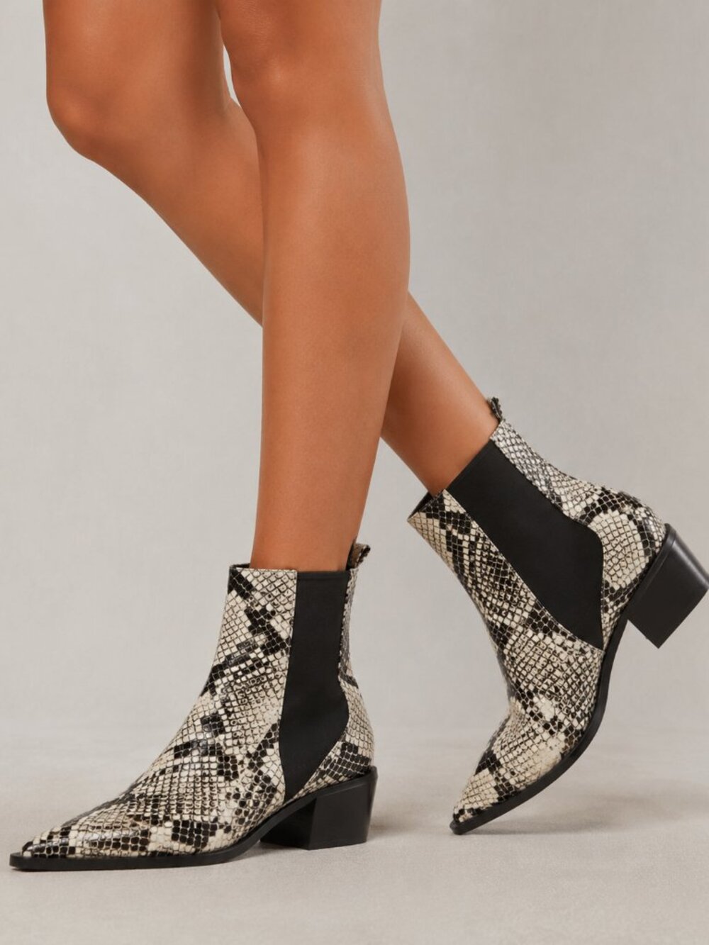 Linea Paolo Vu Chelsea Bootie – Snakeskin Print Leather – New in Box